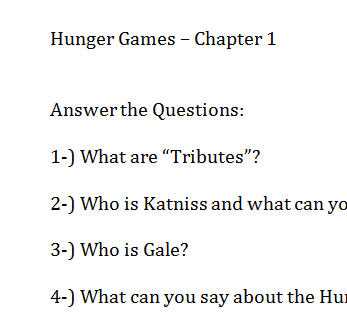 the hunger games question and answers