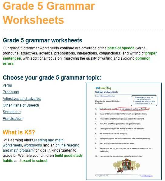 k5 learning answer key