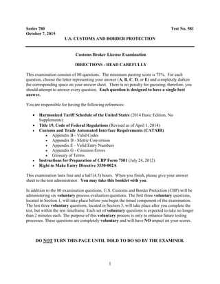 october 2025 customs broker exam answers