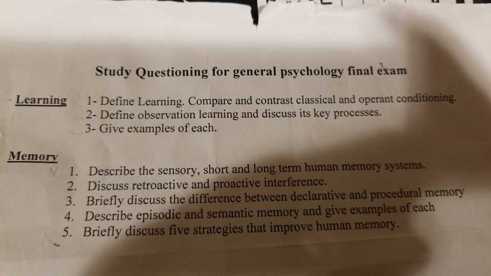 general psychology exams