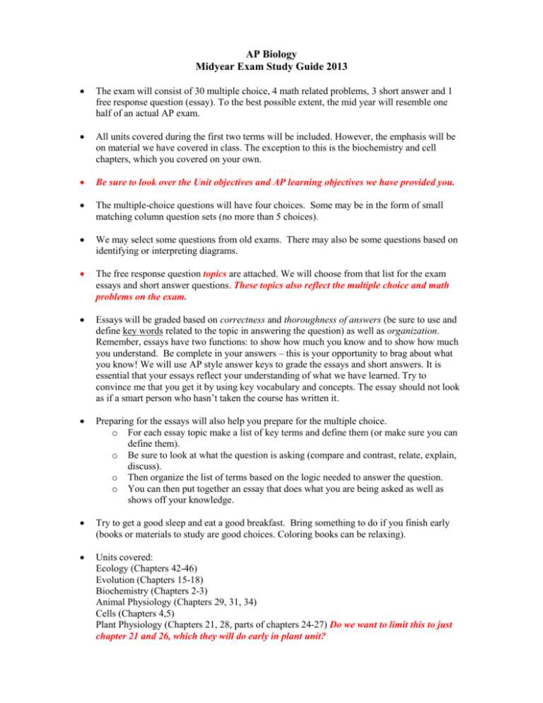 ap biology exam 2013 multiple choice questions answers