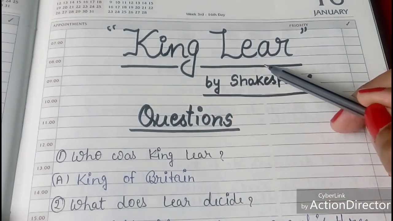 king lear questions and answers