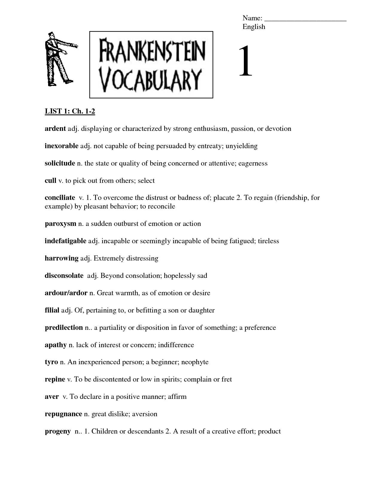 frankenstein final exam answers