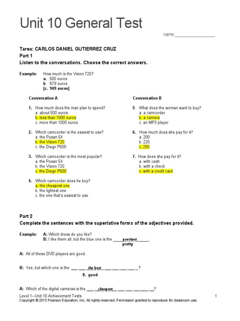 joshuas law unit 10 exam answers