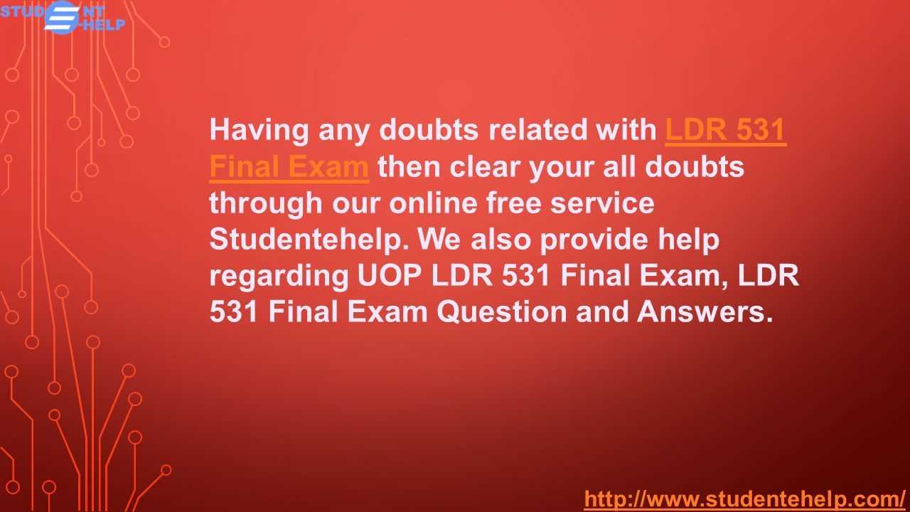 ldr 531 final exam answers