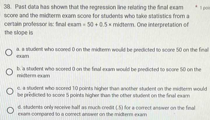 statistics midterm exam answers