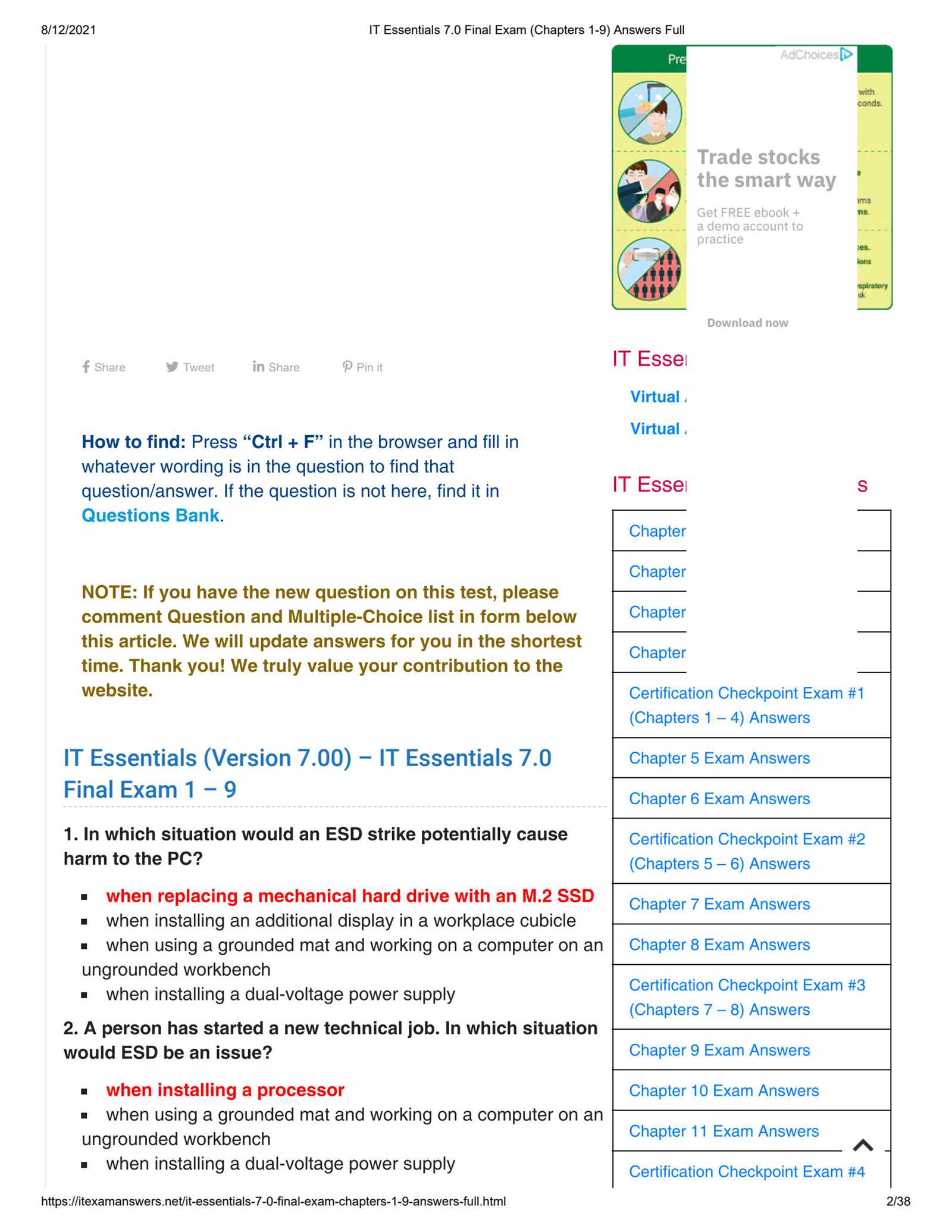 cisco it essentials practice final exam answers