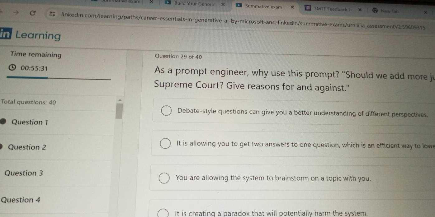 linkedin career essentials in generative ai exam answers