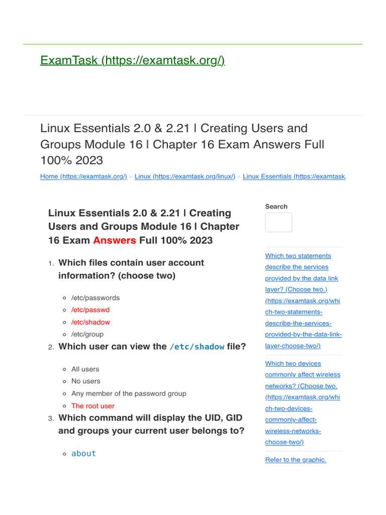 linux essentials chapter 1 exam answers