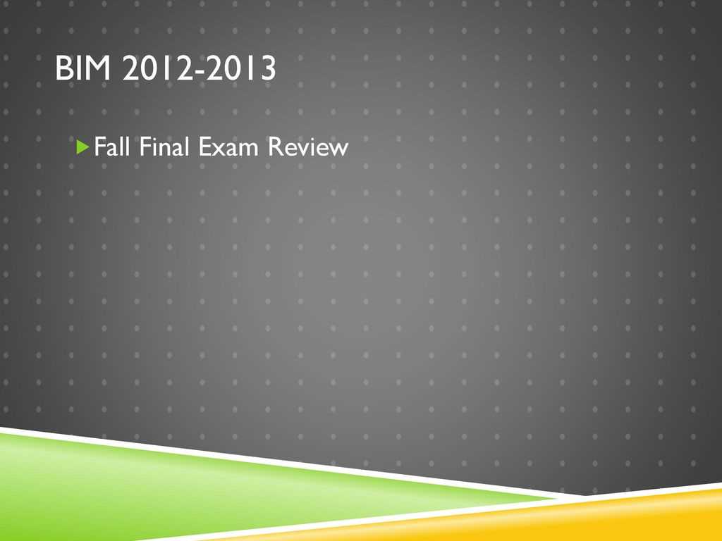 bim final exam review answers