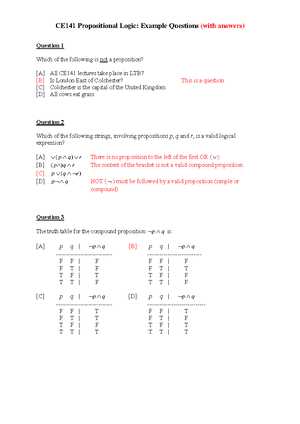 logic exam questions and answers