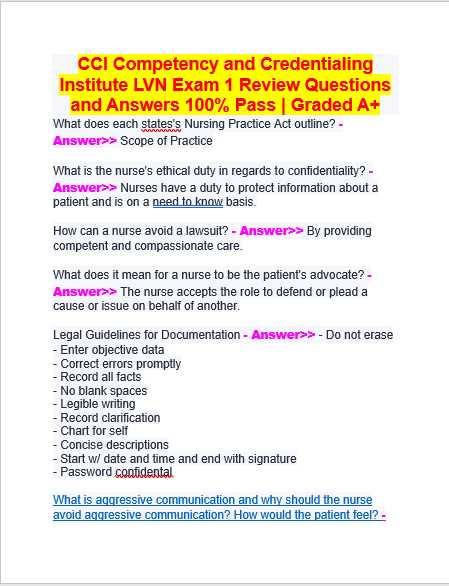 lpn competency exam answers