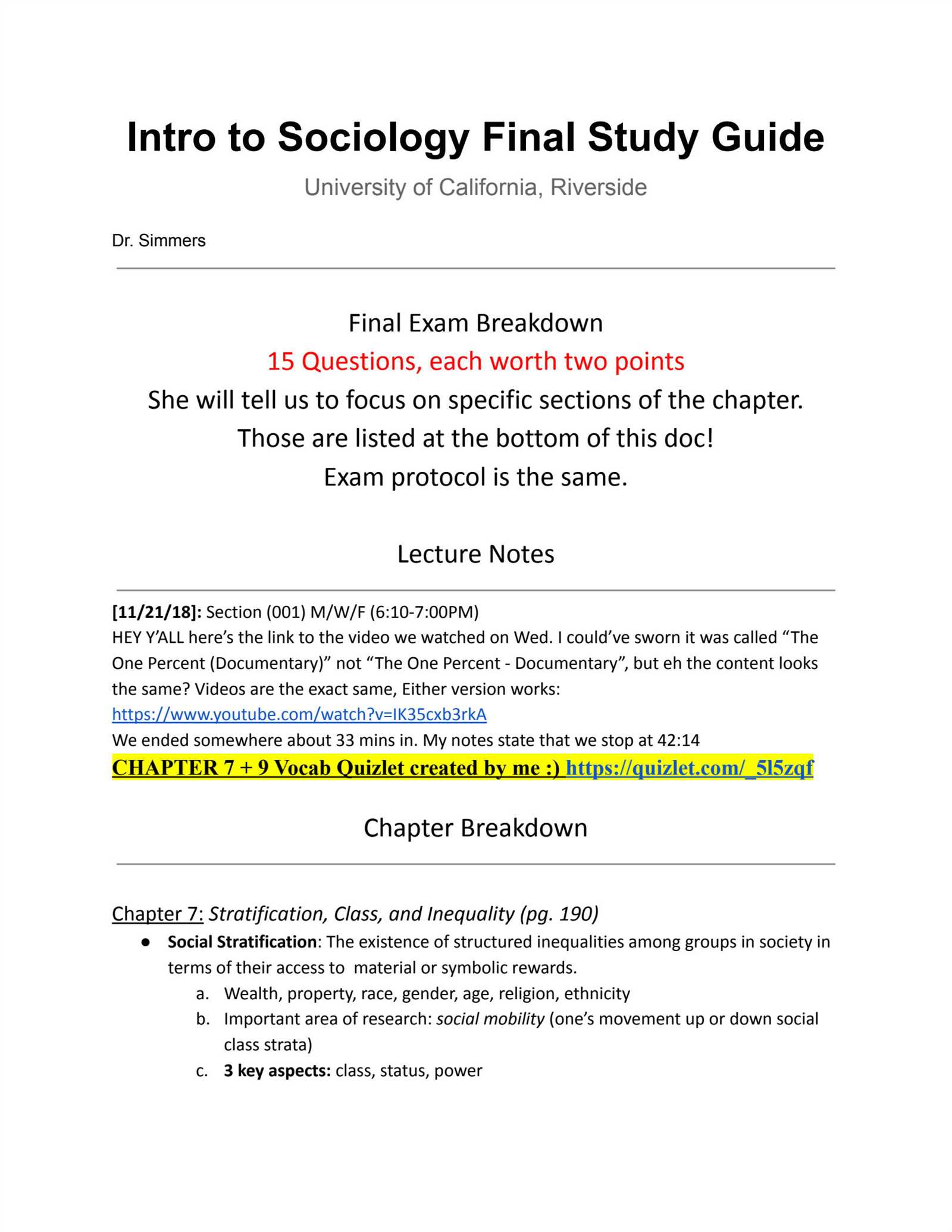 introduction to sociology exam 3