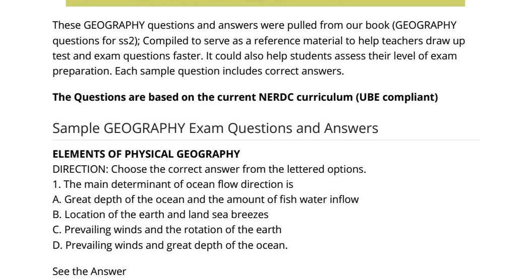 physical geography final exam answers