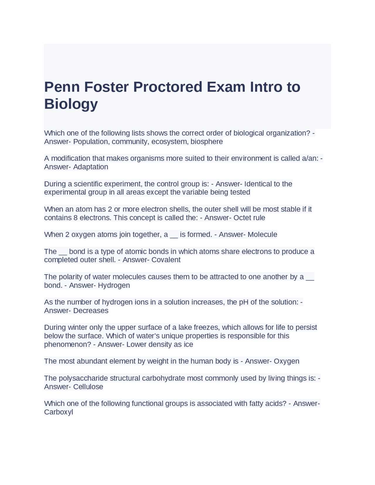 penn foster final exam answers