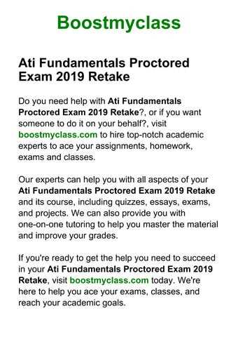 ati fundamentals proctored exam 2025