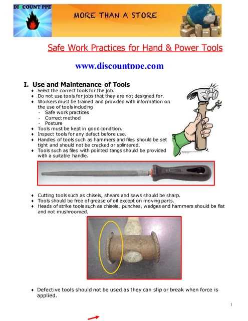 hand and power tool safety exam answers