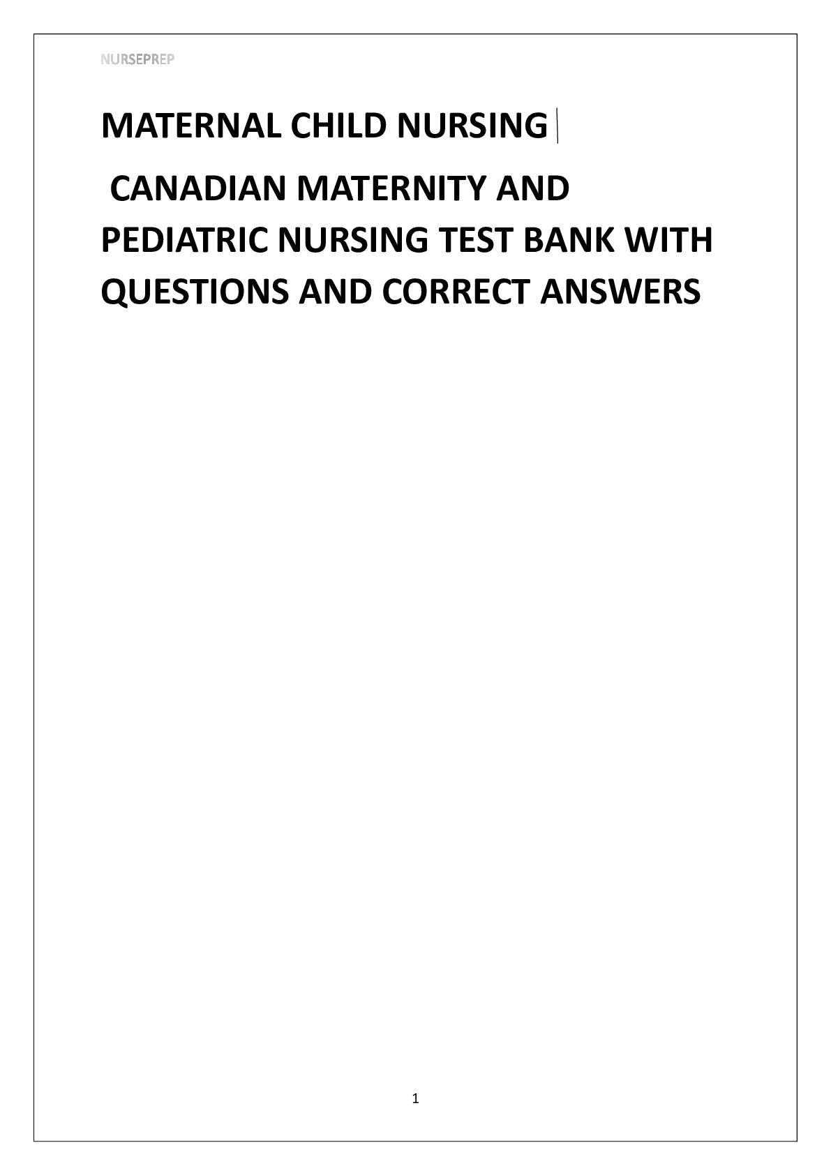 pediatric nursing exam questions answers