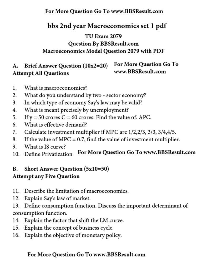 macroeconomics exam answers