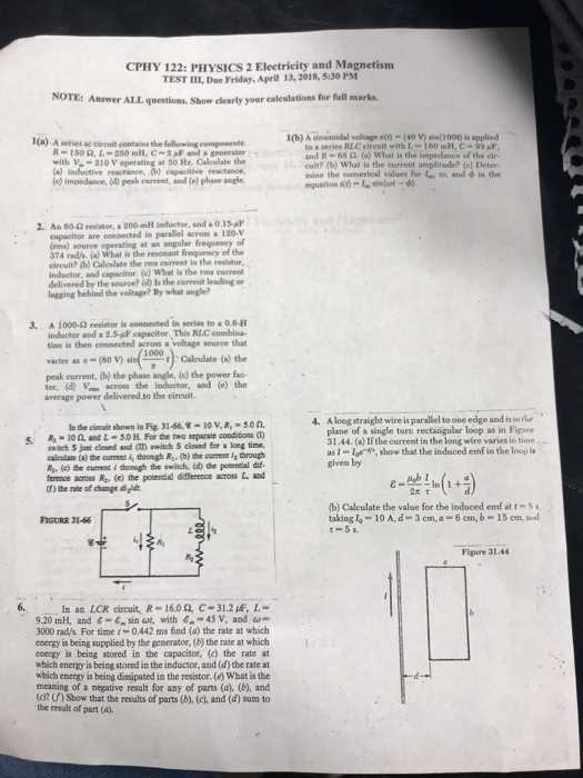 magnetism exam questions and answers