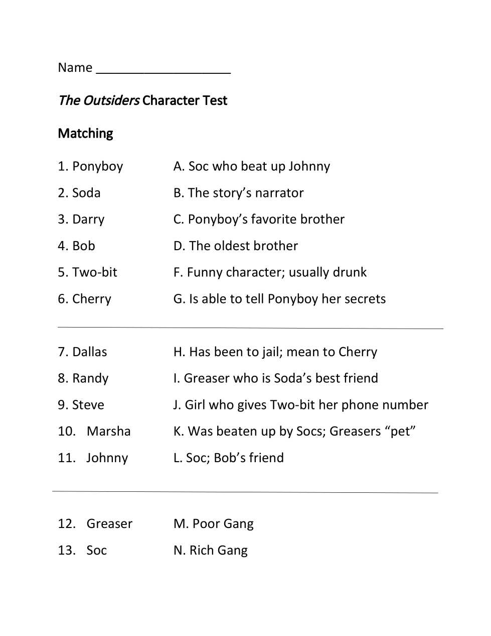 the outsiders ar test answers