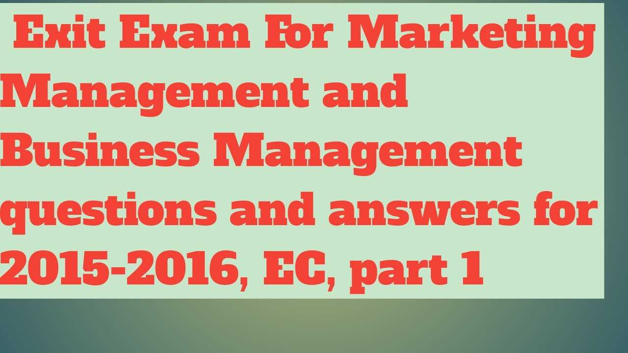 marketing exam questions and answers