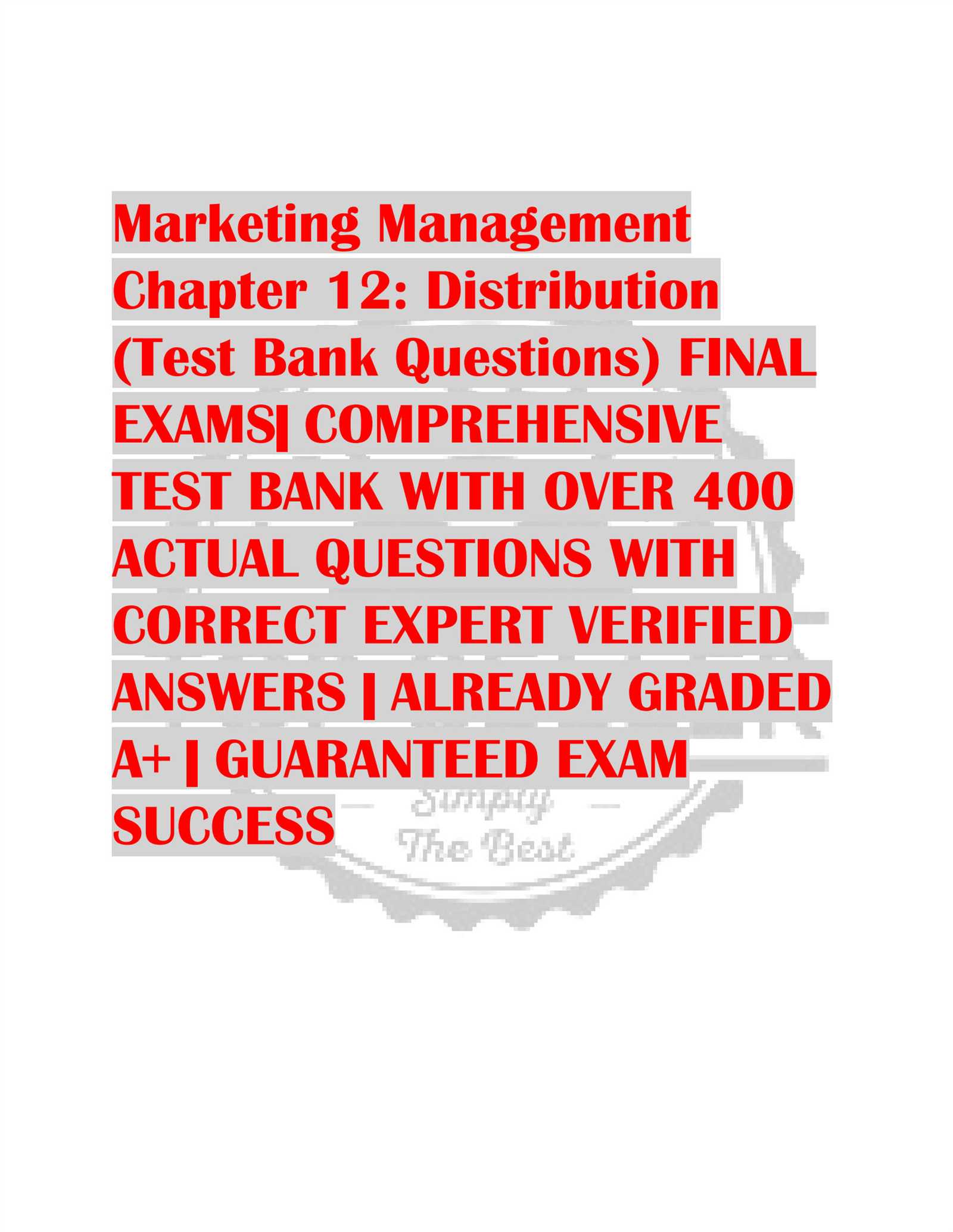 marketing management exam questions and answers