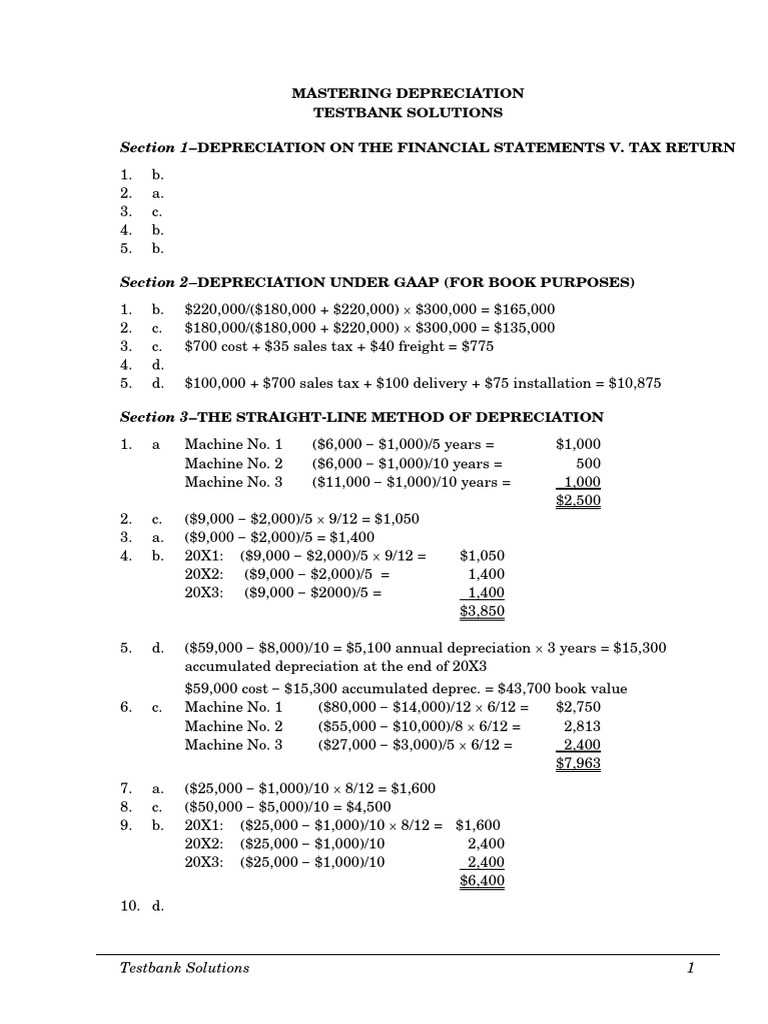 mastering depreciation final exam answers