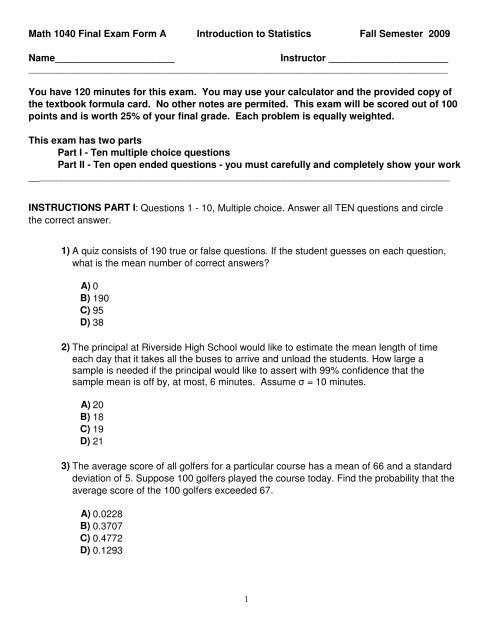 math 10 final exam answers