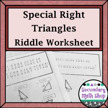 math 2 special right triangles answers