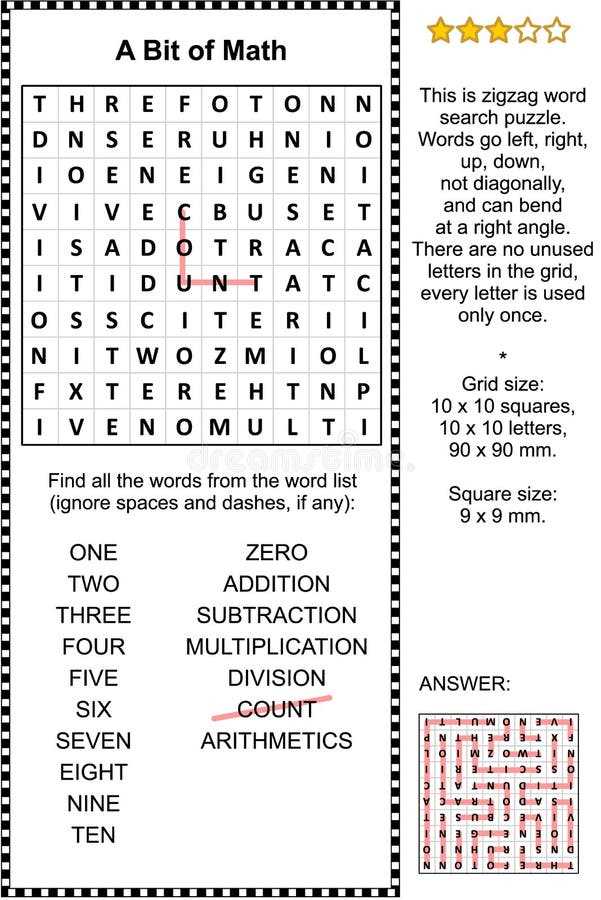 math vocabulary terms word search answers