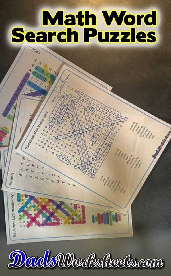 math word search puzzle answers