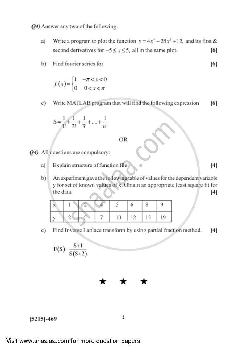 matlab exams questions and answers