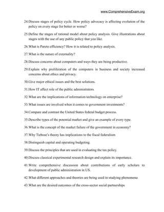 mba comprehensive exam questions and answers