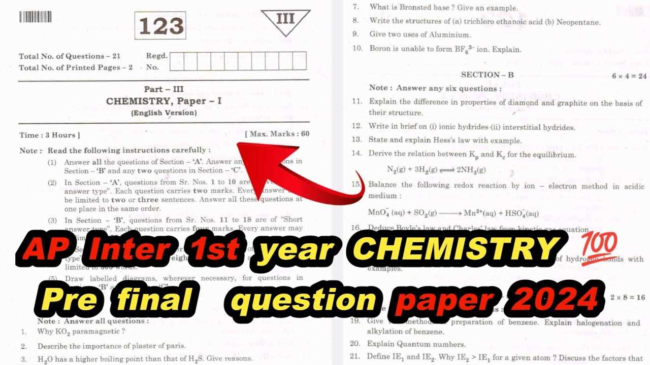 chemistry final exam questions and answers