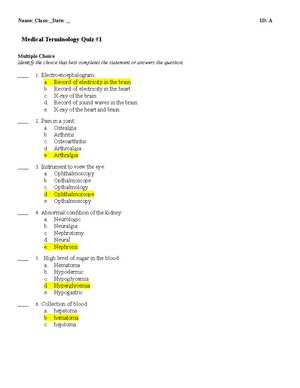 medical terminology exam 2