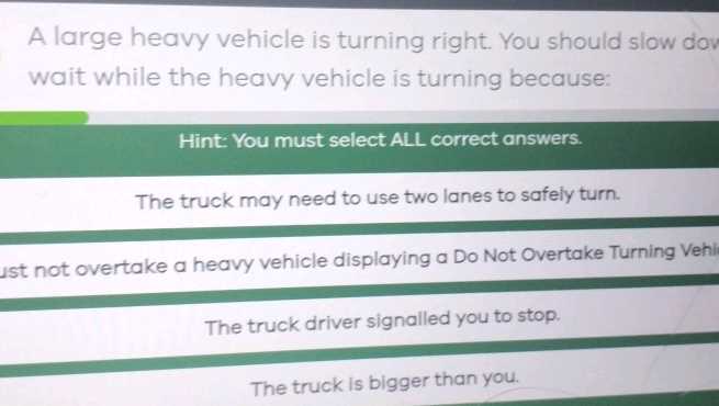 truck driver exam questions answers