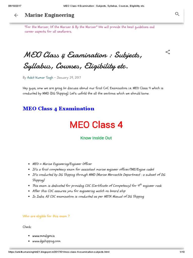 meo class 4 exam questions and answers