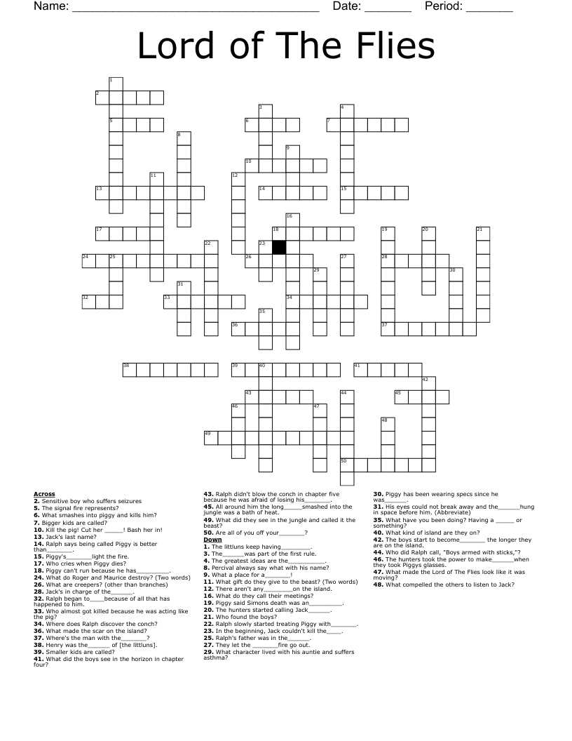 lord of the flies final exam answer key