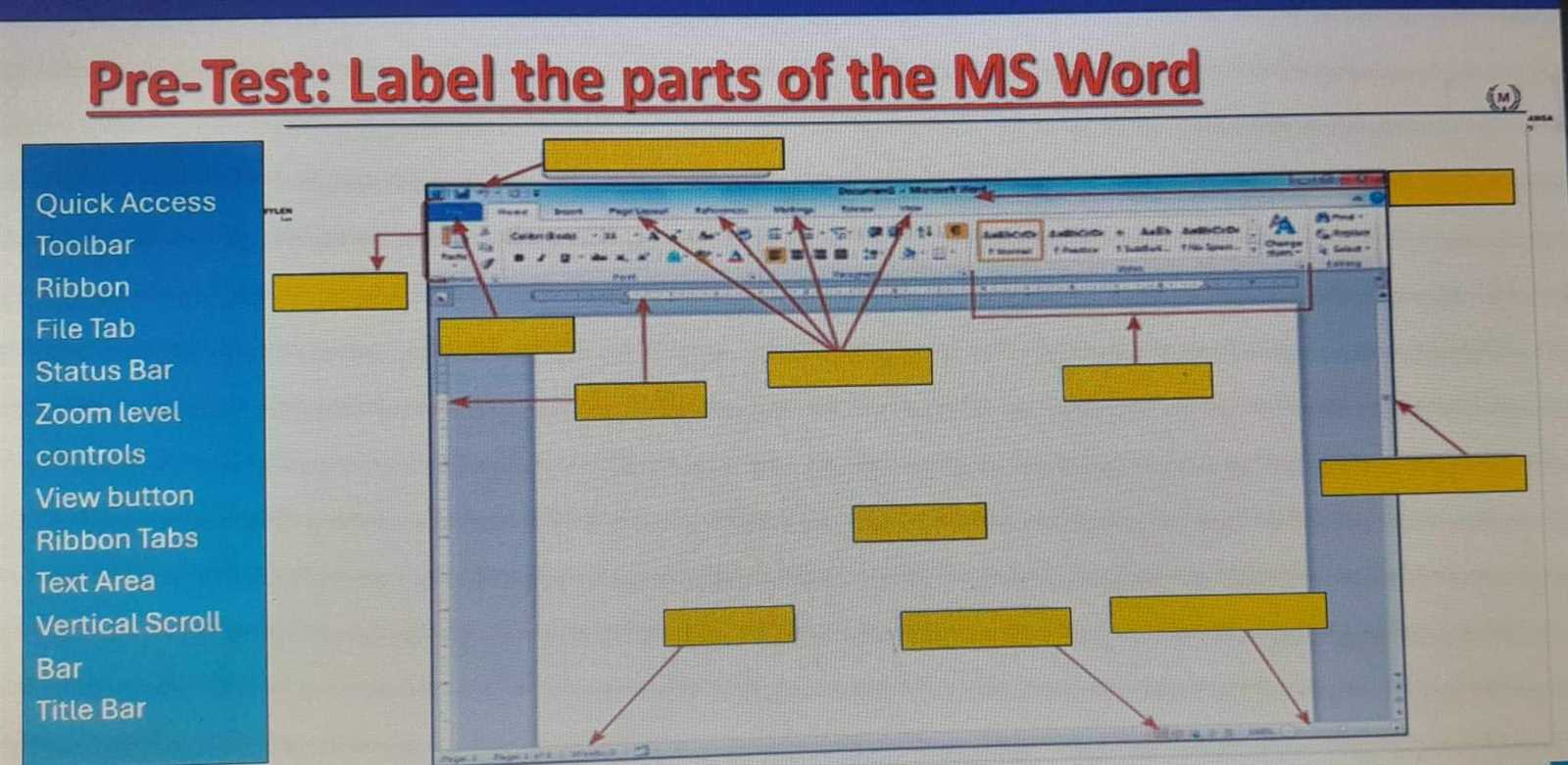 microsoft word exam questions and answers