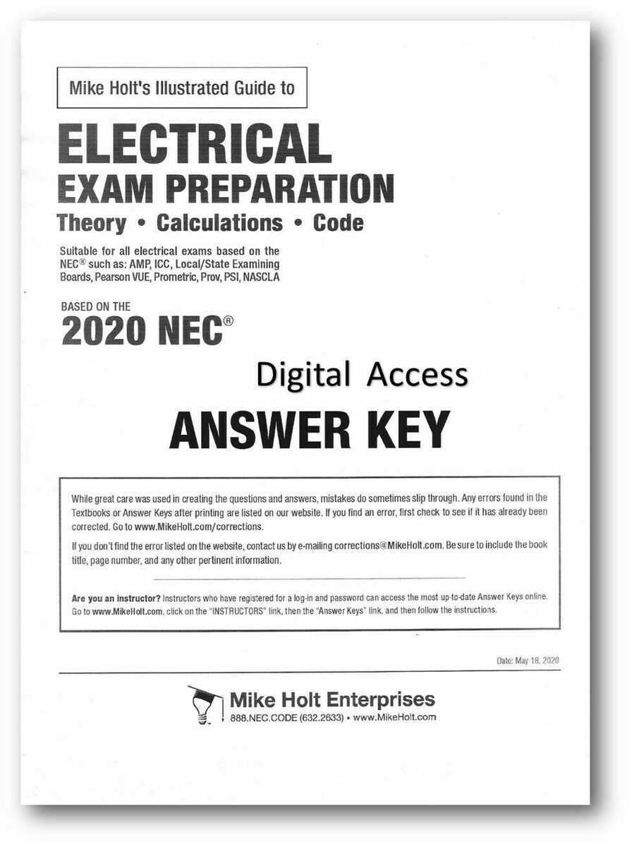 mike holt electrical exam prep answer key