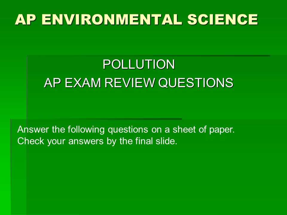 environmental science final exam review answers