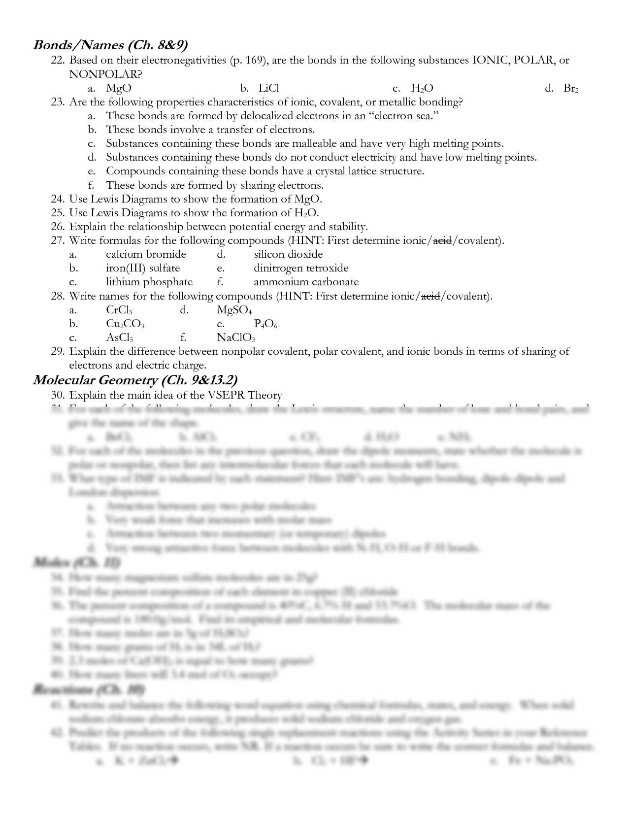 first semester exam geometry review packet answer key