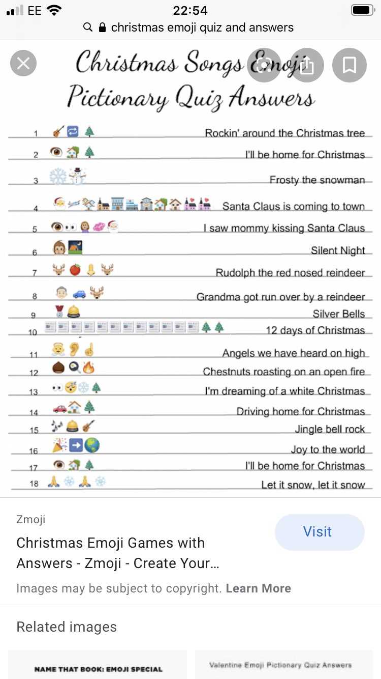 christmas emoji pictionary answers