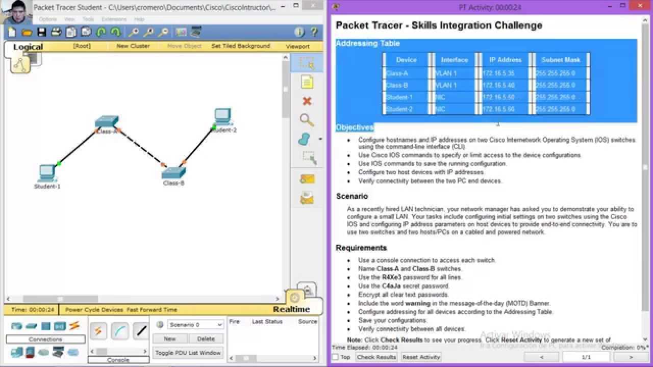 packet tracer 1.3.1.3 answers