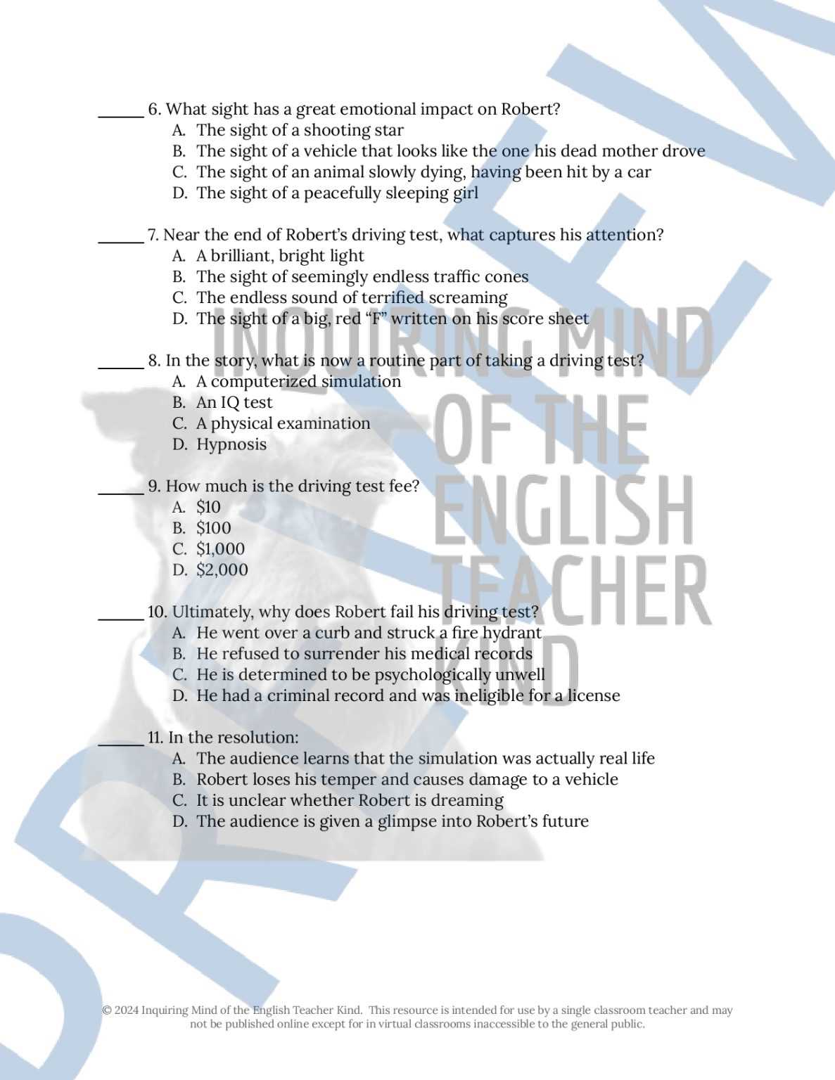 traffic school final exam answer key