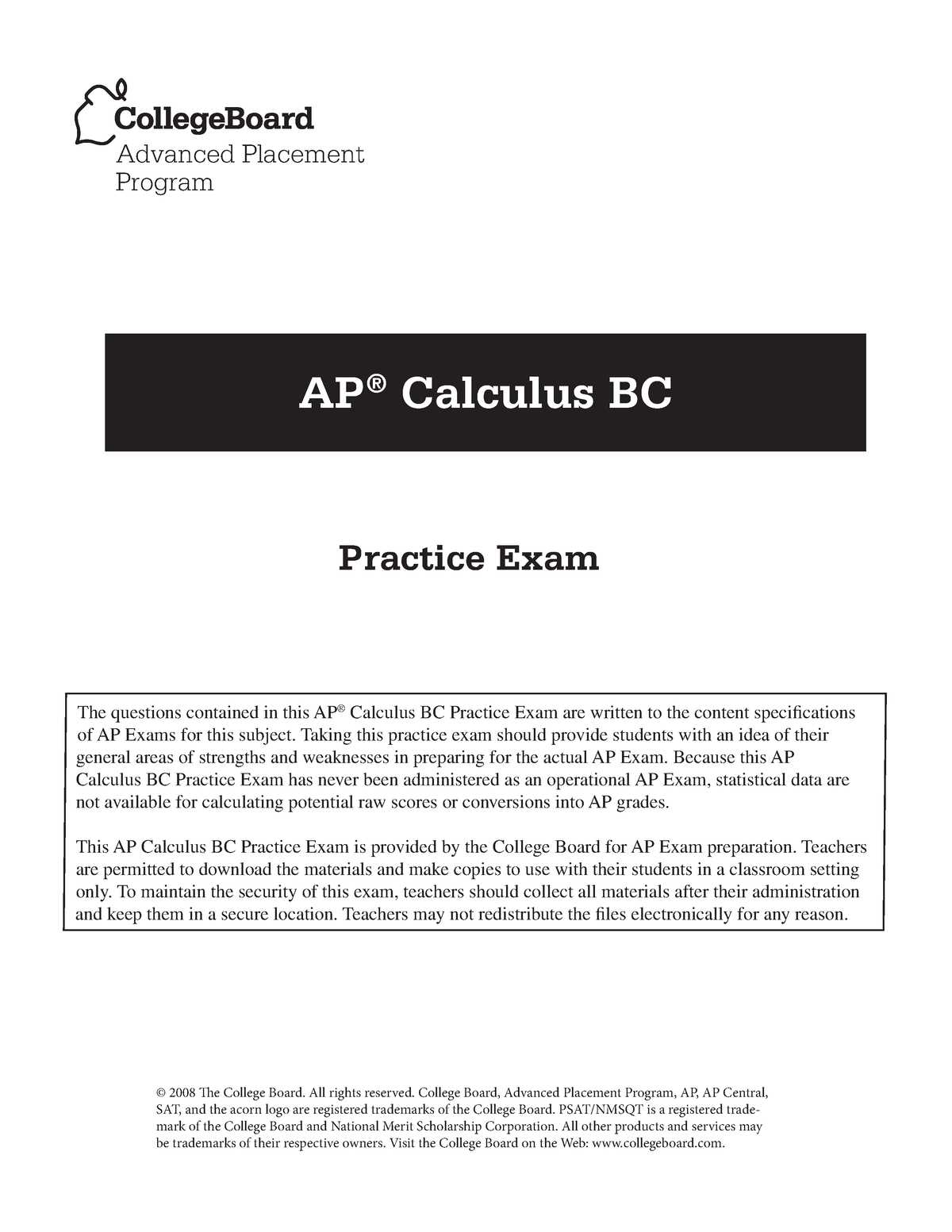 2008 ap calculus ab exam answers