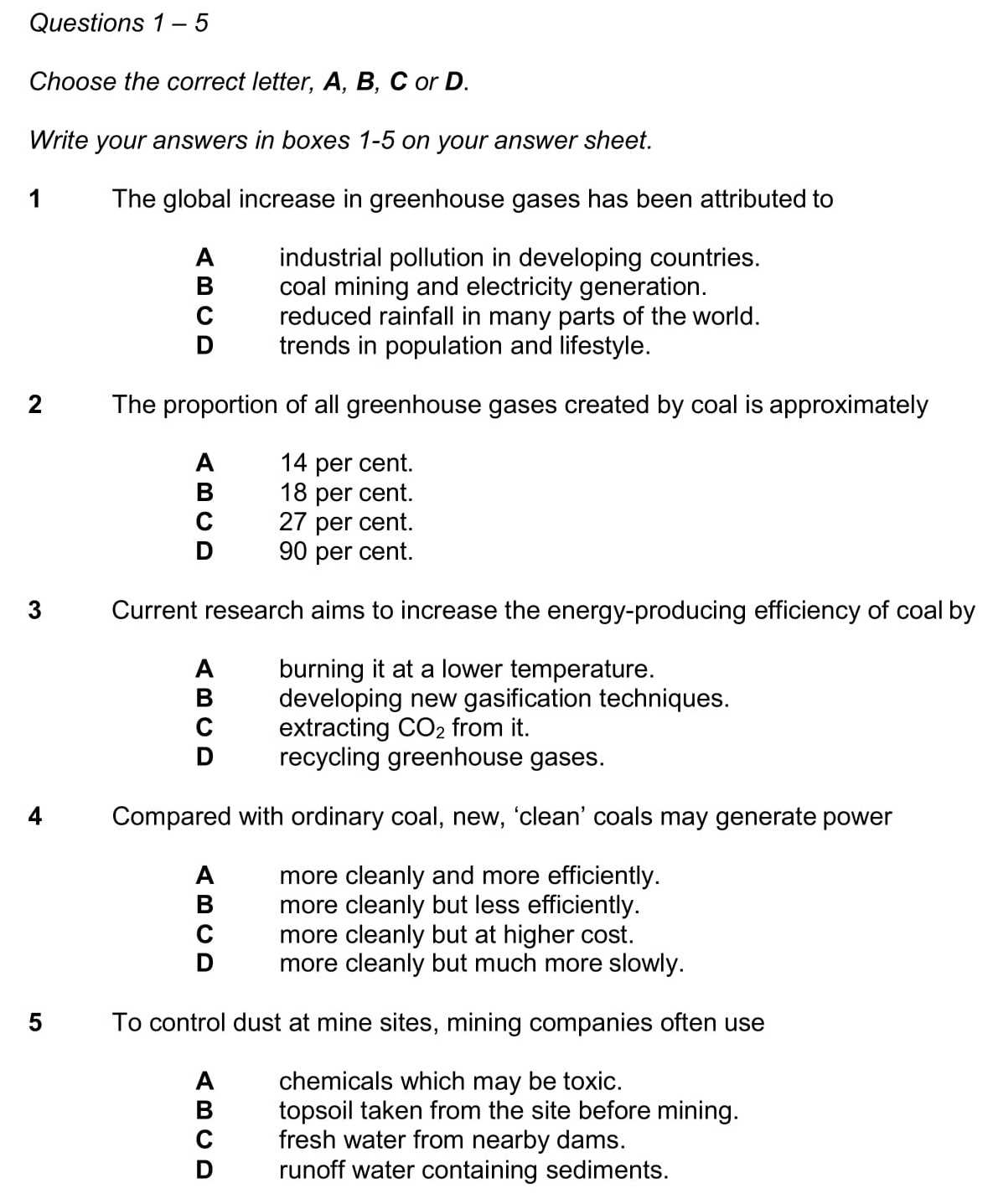 ielts exam samples with answers