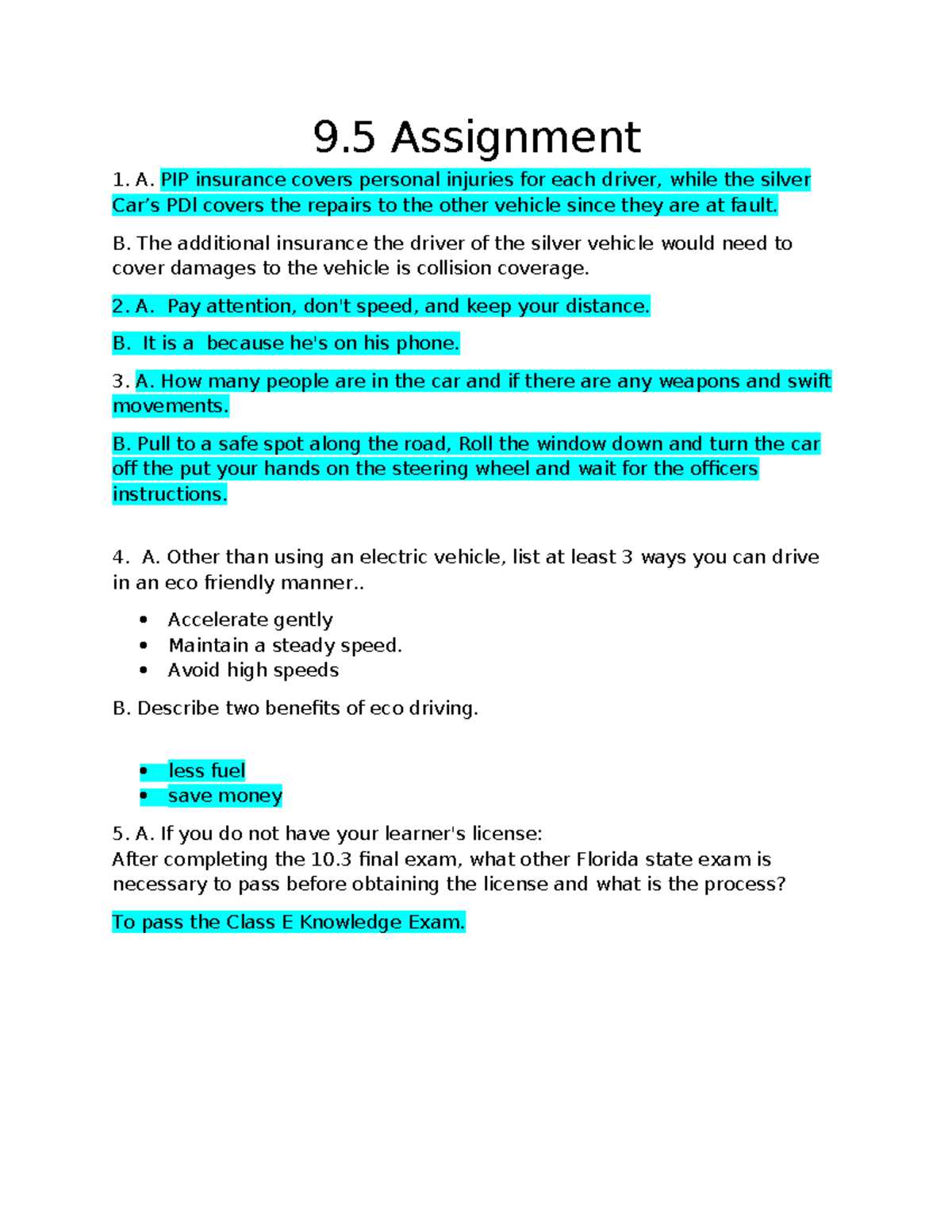 flvs drivers ed final exam answers