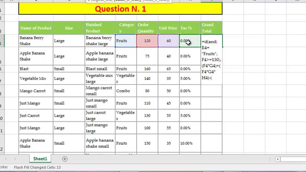 advanced excel final exam questions and answers